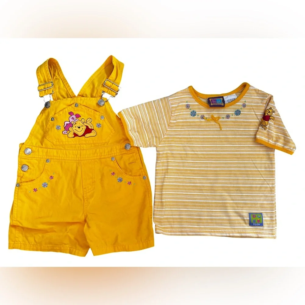 Disney Yellow Pooh Kids Overalls - Picture 1 of 1